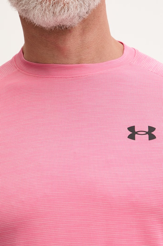 Under Armour t-shirt γυμναστικής ανδρικό Tech Textured 1382796 ροζ