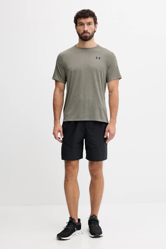 Under Armour t-shirt γυμναστικής ανδρικό Tech Textured 1382796 καφέ SS26