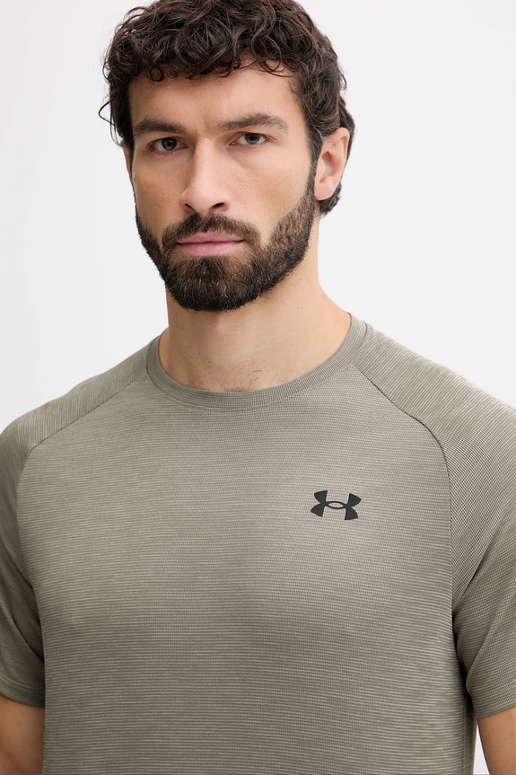 Under Armour t-shirt γυμναστικής ανδρικό Tech Textured καφέ 1382796