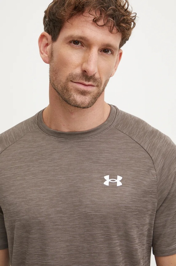 Under Armour tréninkové tričko pánské Tech Textured hnědá 1382796