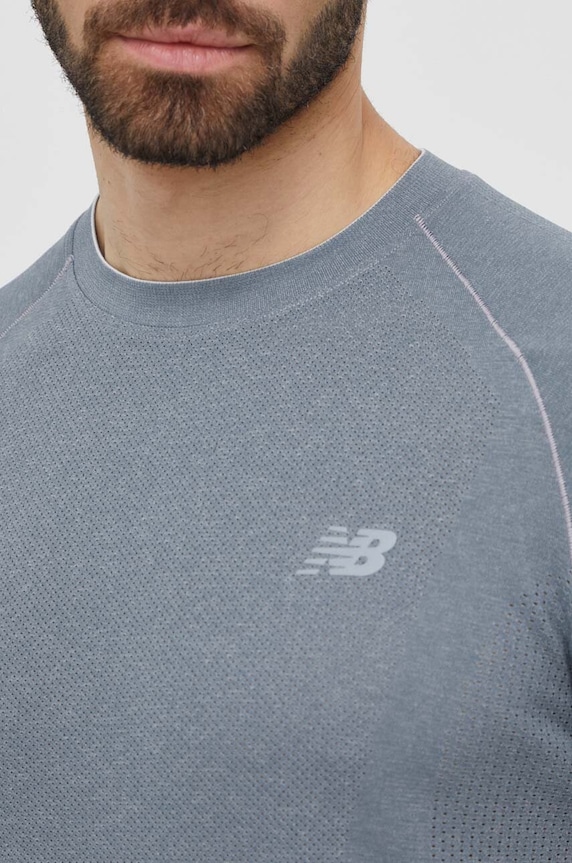 New Balance t-shirt sportowy MT41080AG MT41080AG szary