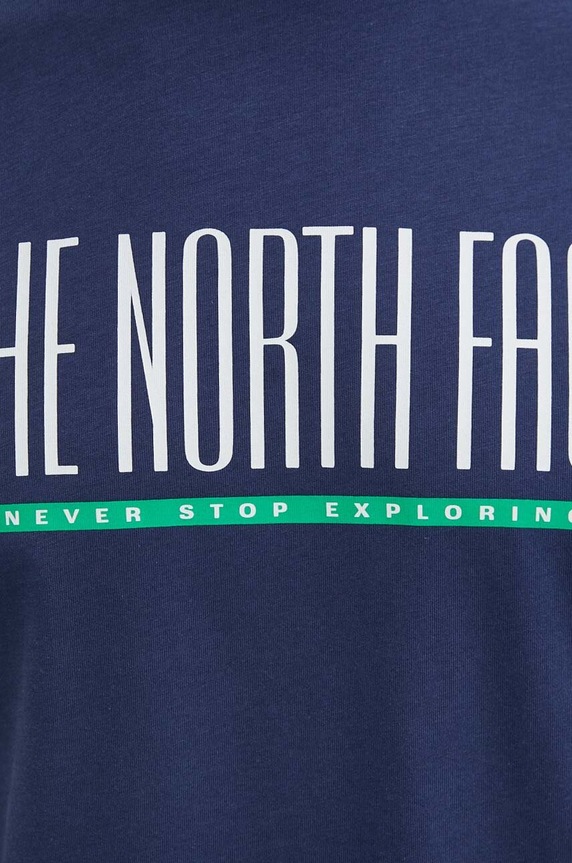 Bavlnené tričko The North Face NF0A87E78K21 tmavomodrá