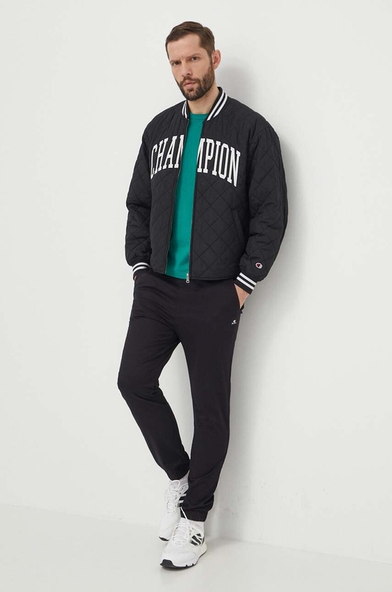 Βαμβακερό μπλουζάκι Champion 220016 πράσινο SS24