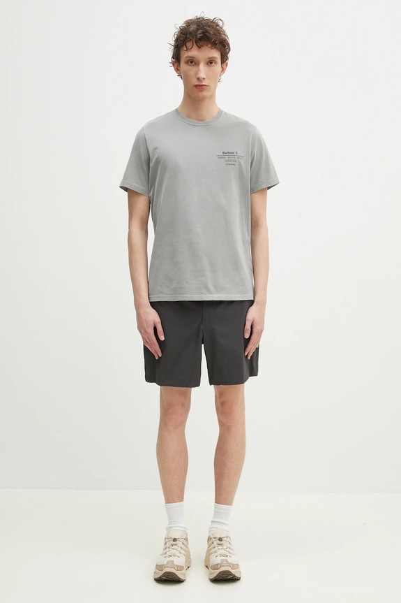 Bavlněné tričko Barbour Hickling Tee MTS1269 šedá
