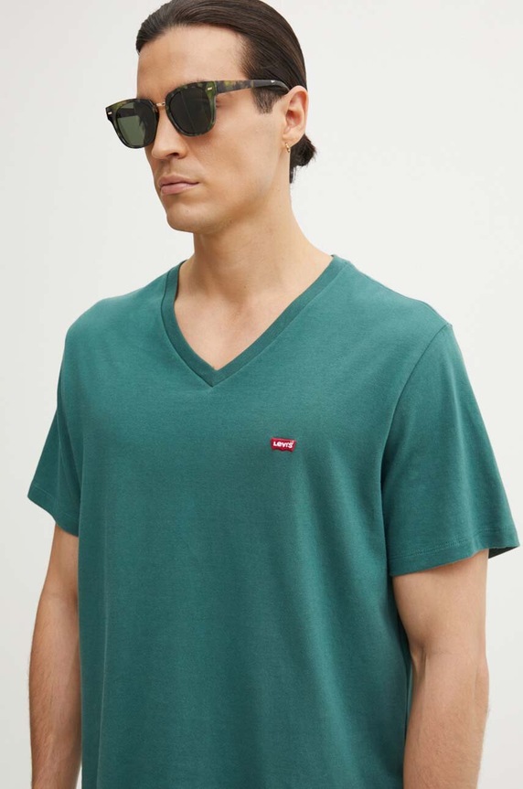 Levi's t-shirt bawełniany zielony 85641