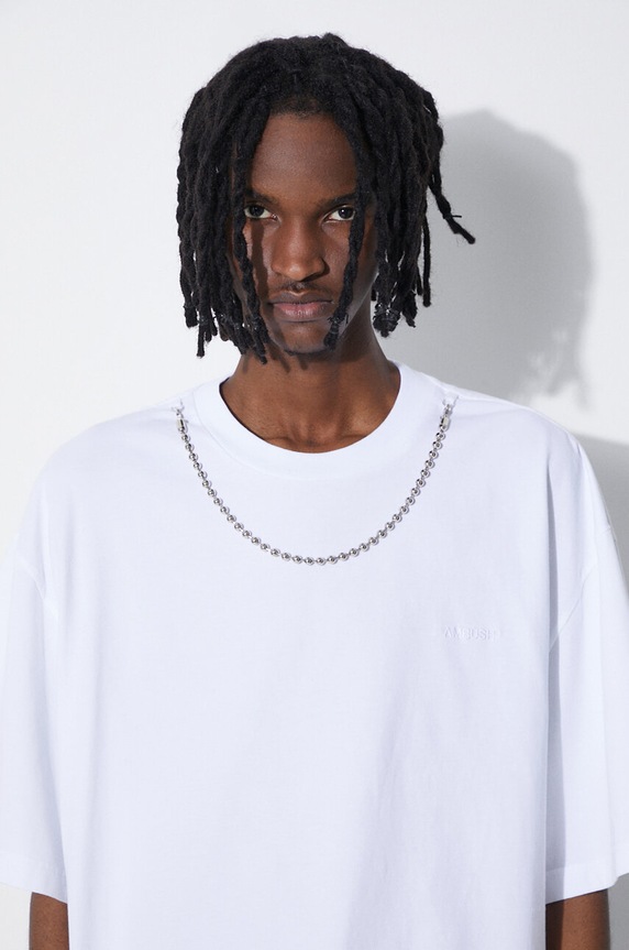Хлопковая футболка AMBUSH Ballchain BMAA001S24JER0010101 белый