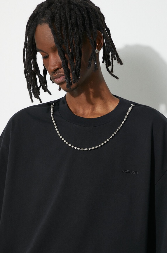 Хлопковая футболка AMBUSH Ballchain BMAA001S24JER0011010 чёрный