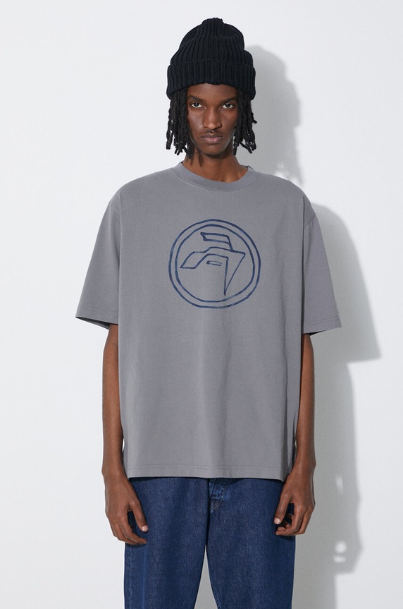 AMBUSH t-shirt bawełniany Hand Drawn Emblem BMAA007S24JER0010945 szary