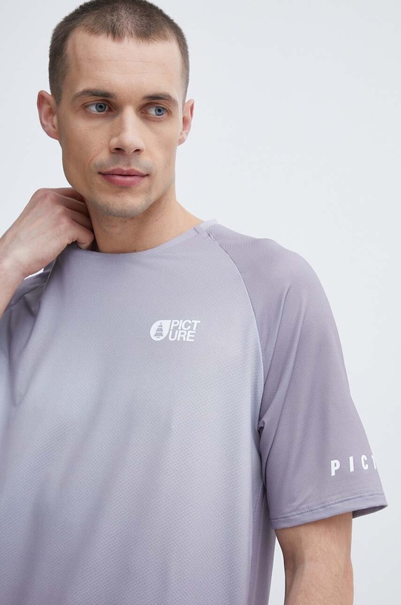 Picture t-shirt sportowy Osborn Printed regular fioletowy MTS1076