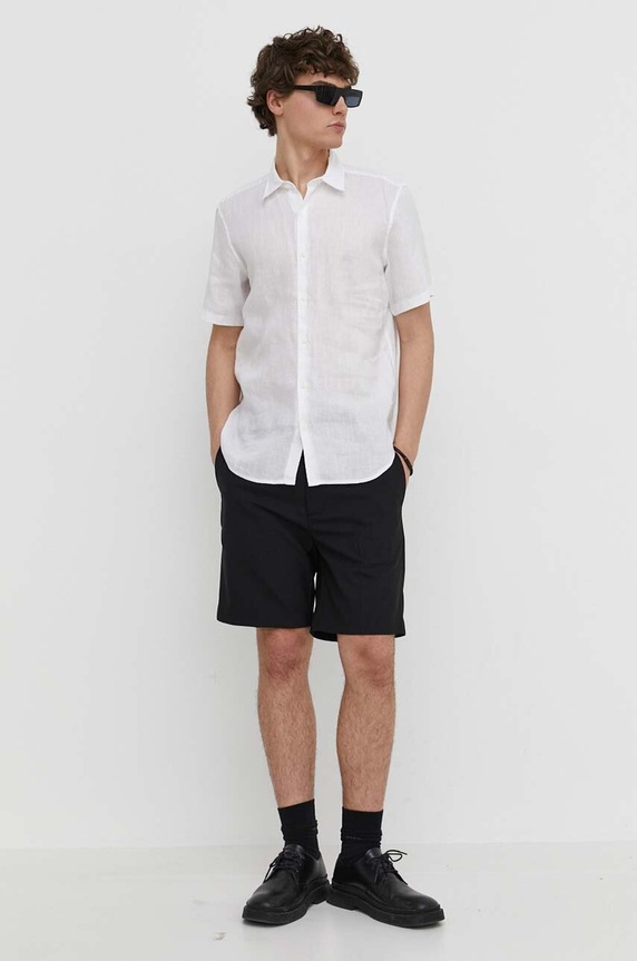 Theory koszula lniana N0373502 biały SS24