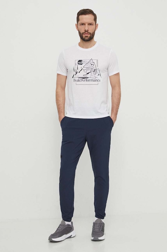 Peak Performance tricou bărbătesc Explore Graphic print alb G79744