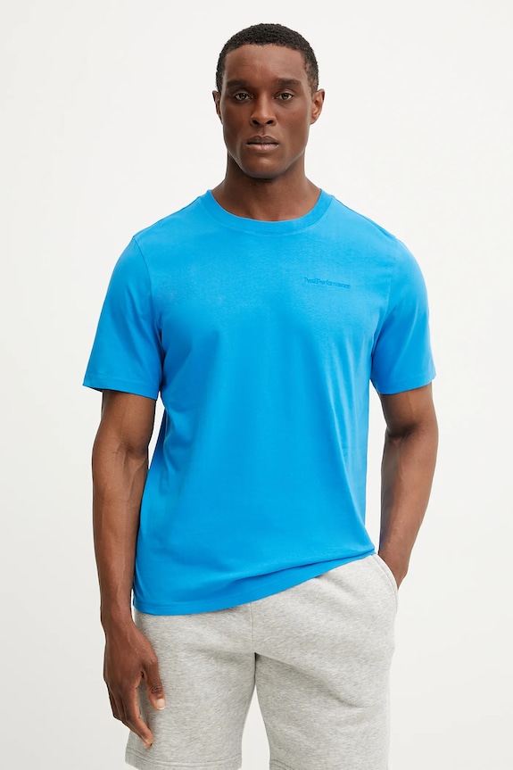 Peak Performance t-shirt bawełniany niebieski G79570