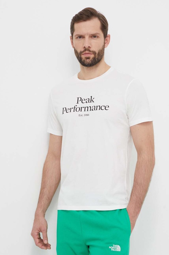 Bavlnené tričko Peak Performance biela G79567