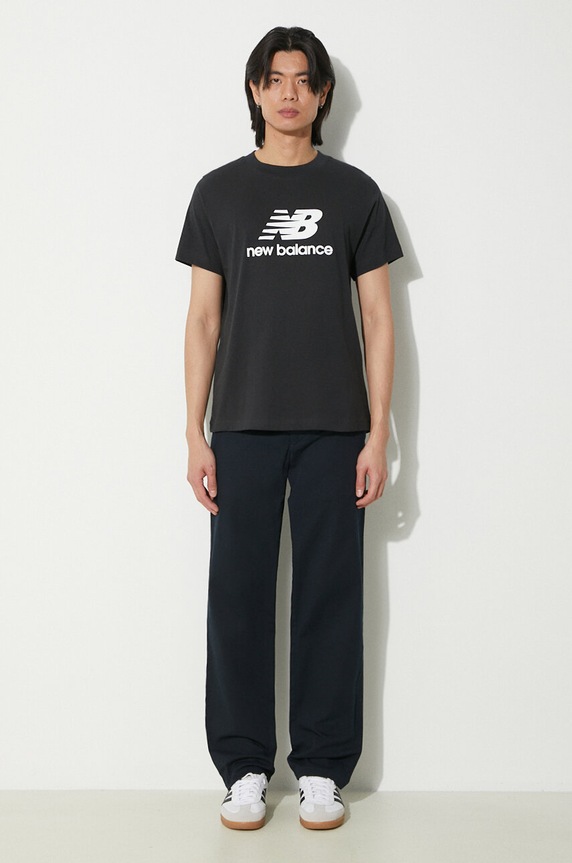 Βαμβακερό μπλουζάκι New Balance Sport Essentials MT41502BK μαύρο AW24