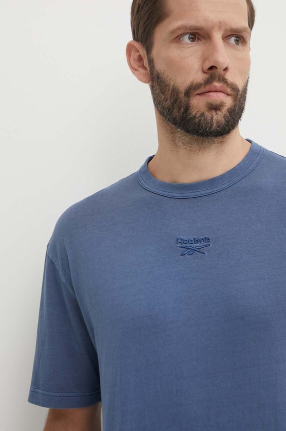 Βαμβακερό μπλουζάκι Reebok μπλε 100075632
