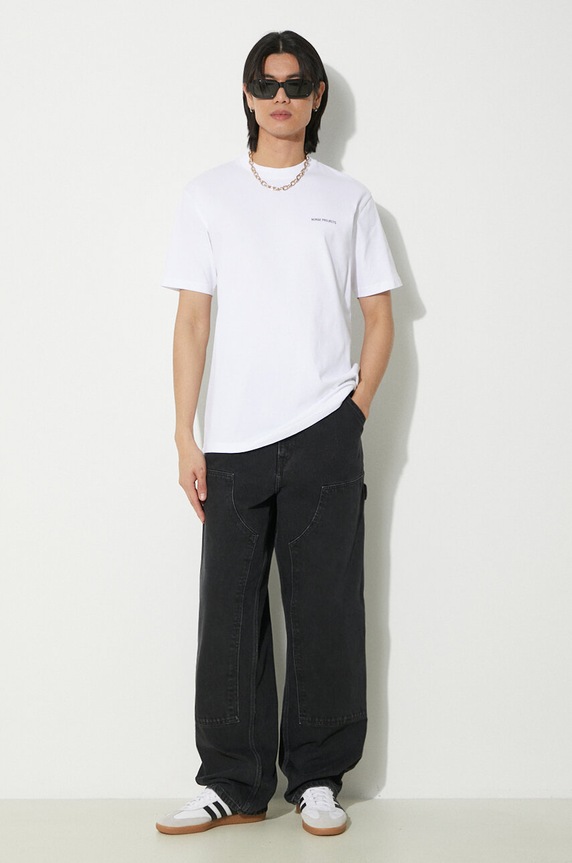 Bavlněné tričko Norse Projects Johannes N01.0606.0001 bílá SS24