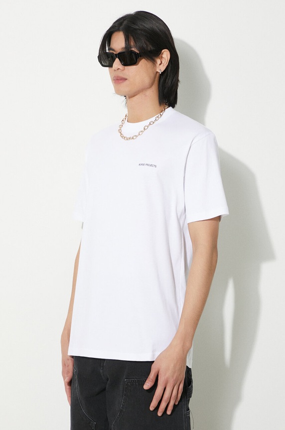 Bavlněné tričko Norse Projects Johannes bílá N01.0606.0001