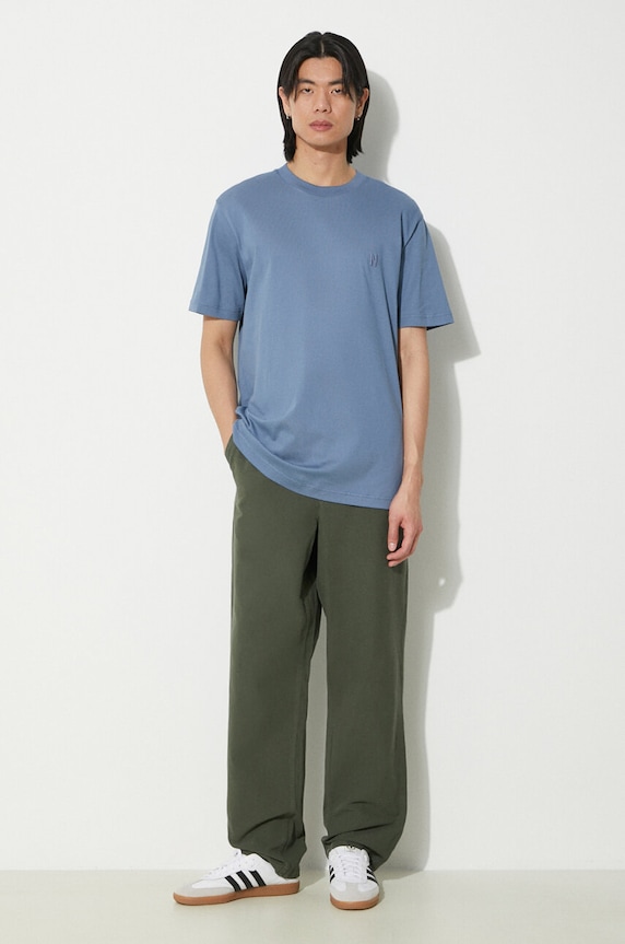Bavlnené tričko Norse Projects Johannes N01.0643.7121 modrá SS24