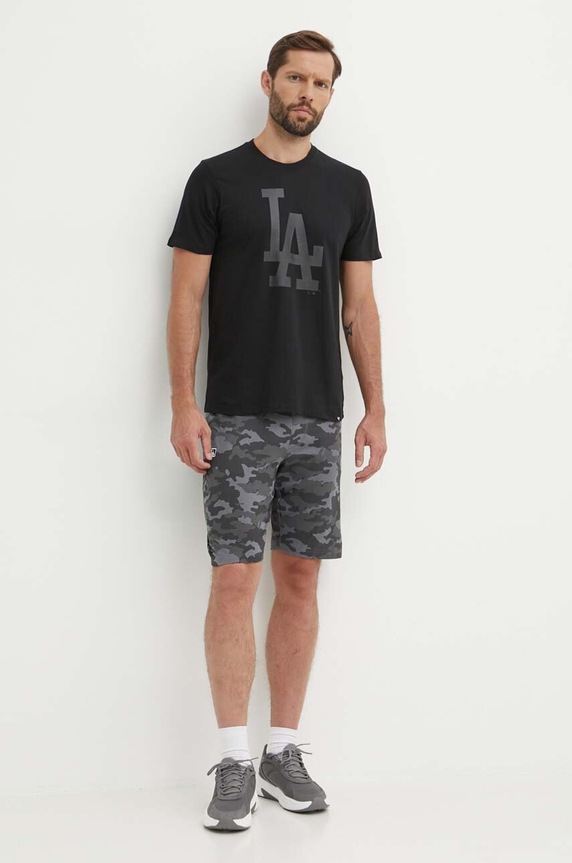 Bavlněné tričko 47 brand MLB Los Angeles Dodgers BB012TEMIME601215JK černá SS24