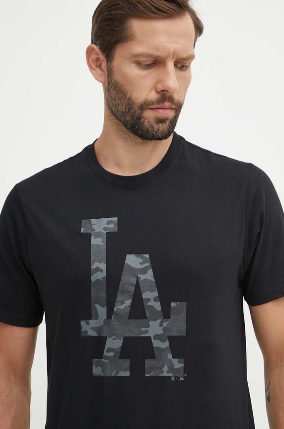 Pamučna majica 47 brand MLB Los Angeles Dodgers pamuk crna BB012TEMECH608510JK