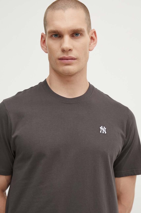 47 brand t-shirt bawełniany MLB New York Yankees szary BB017TEMBRT564976CC