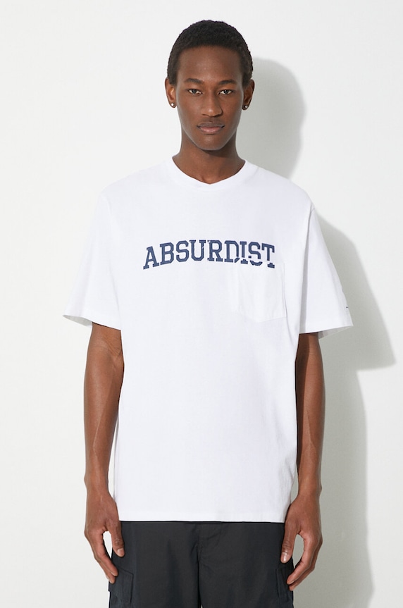 Бавовняна футболка Engineered Garments Printed Cross Crew Neck T-shirt надрук білий OR424.NP106