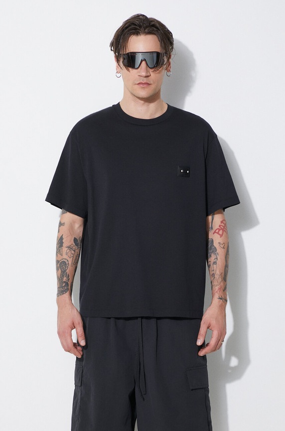 Neil Barrett t-shirt bawełniany Slim Dropped Shoulder Pierced Nipple bawełna czarny MY70144A.Y518.001N