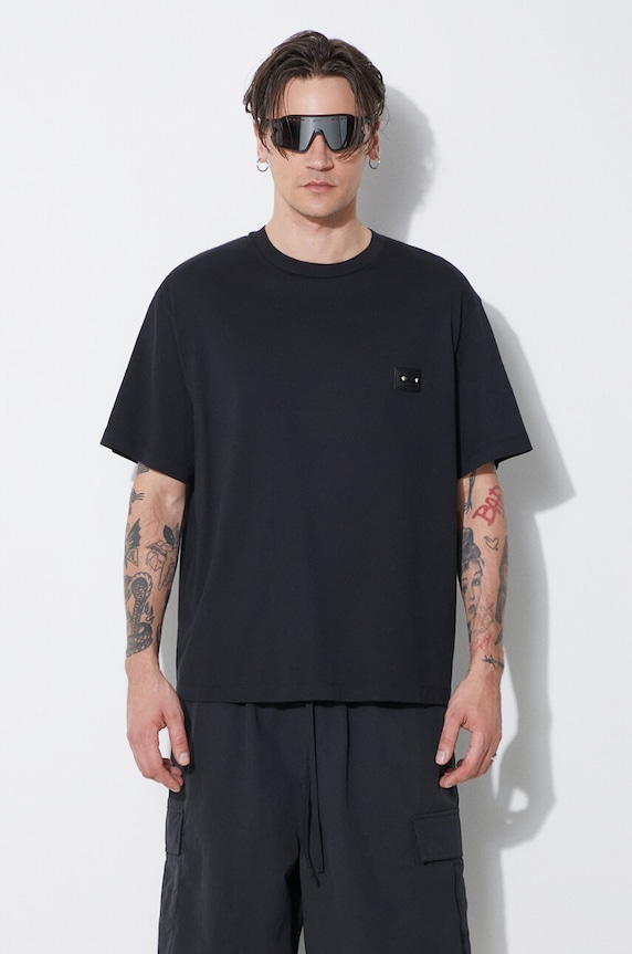 Neil Barrett t-shirt bawełniany Slim Dropped Shoulder Pierced Nipple bawełna czarny MY70144A.Y518.001N