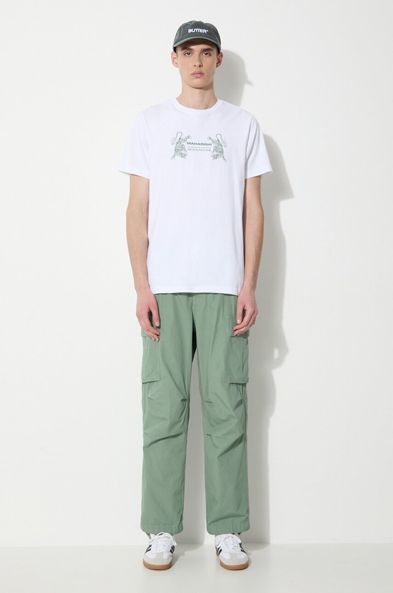 Bavlněné tričko Maharishi Double Tigers Miltype 1305.WHITE bílá SS24