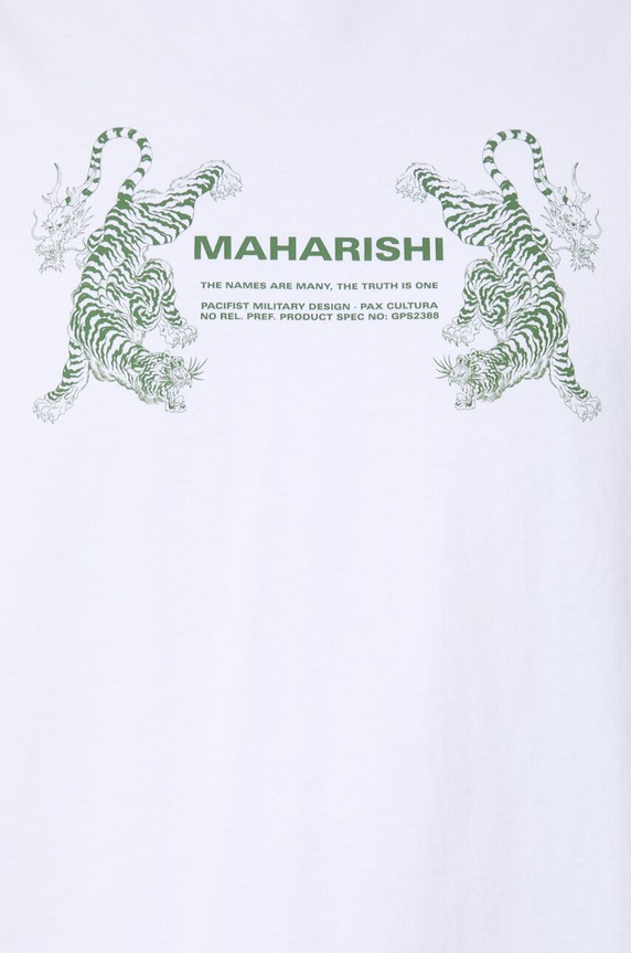 Bavlněné tričko Maharishi Double Tigers Miltype 1305.WHITE