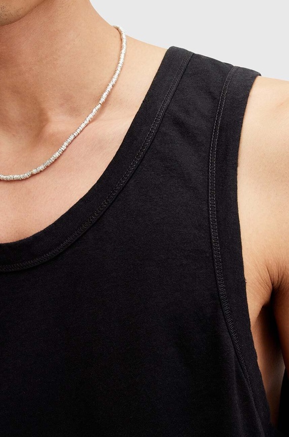 Βαμβακερό τοπ AllSaints KENDRICK VEST M005JA μαύρο SS24