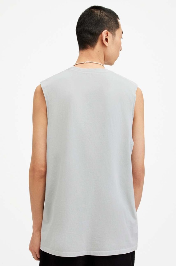 Bavlněný top AllSaints REMI SL CREW M017JA šedá SS24