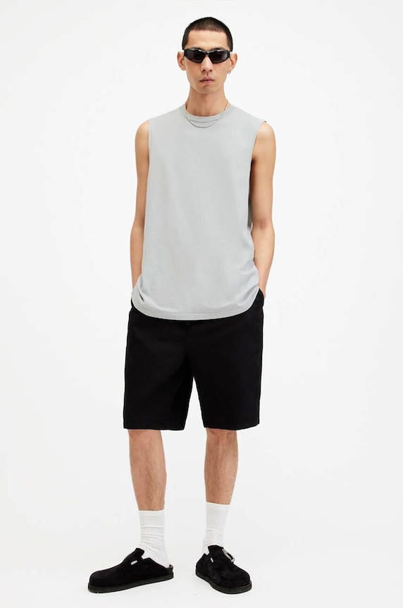 Oblečení Bavlněný top AllSaints REMI SL CREW M017JA šedá