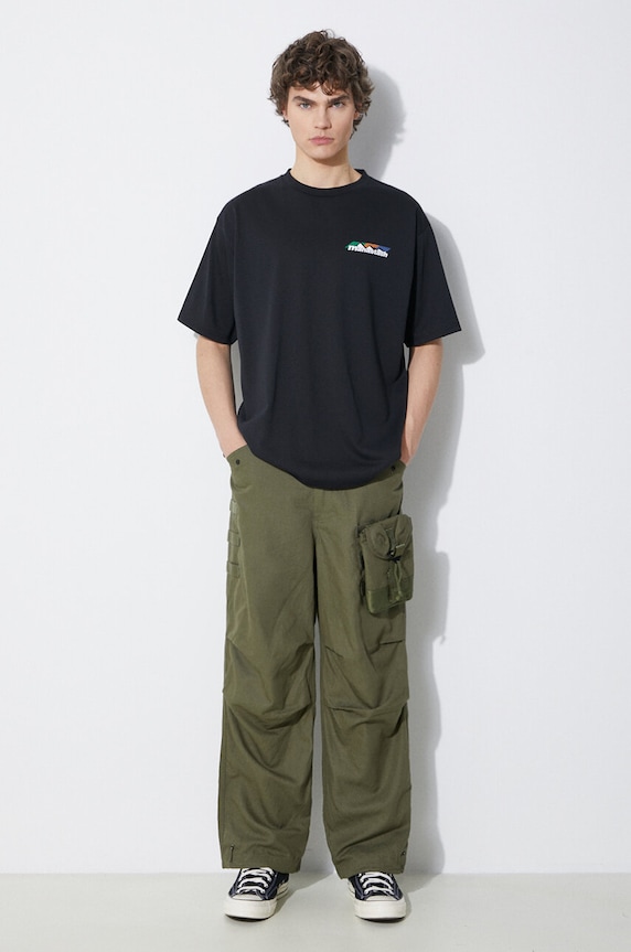 Manastash t-shirt Re:Poly Scheme Logo 7924134013 black SS24