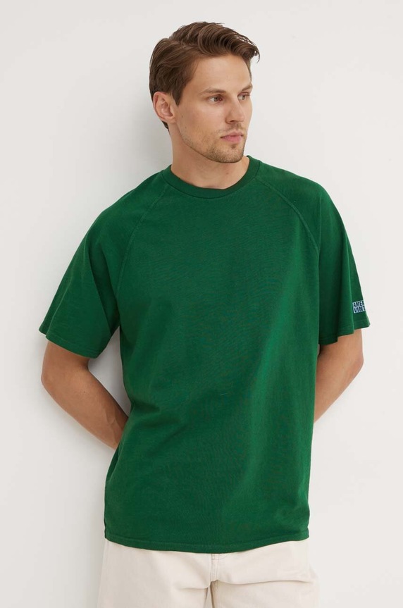American Vintage tricou din bumbac TEE-SHIRT MC COL ROND MLAW02DE24 verde