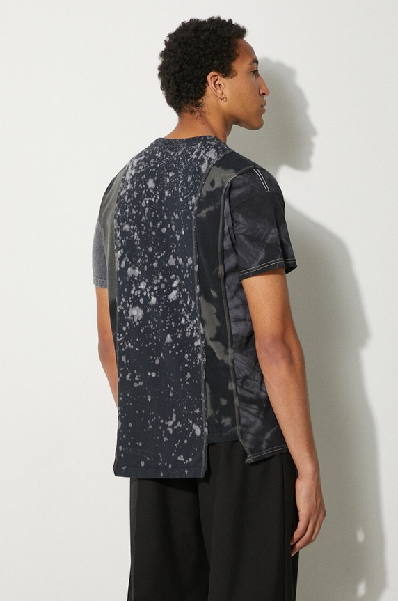 Oblečení Bavlněné tričko Needles 5 Cuts S/S Tee - B&W Mishmash OT307 černá