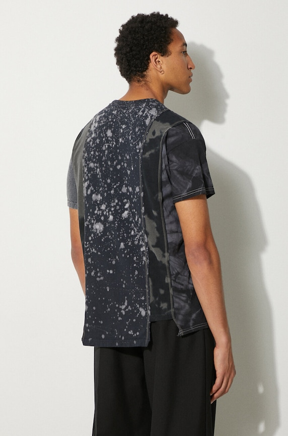 Oblečení Bavlněné tričko Needles 5 Cuts S/S Tee - B&W Mishmash OT307 černá