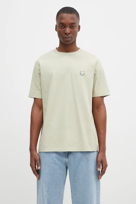 Бавовняна футболка Maison Kitsuné Bold Fox Head Patch Comfort Tee Shirt бавовна зелений MM00127KJ0118
