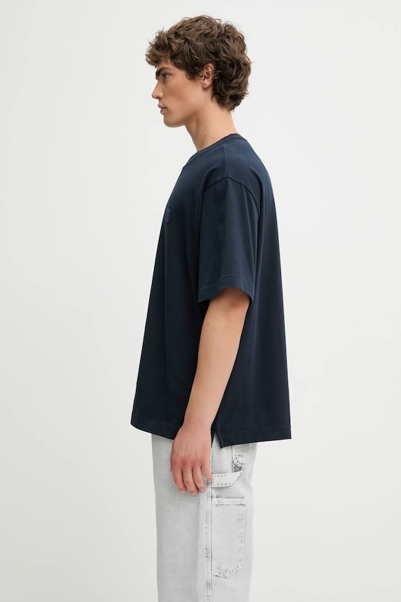 Bavlněné tričko Maison Kitsuné Bold Fox Head Patch Oversize LM00107KJ0119 námořnická modř SS25
