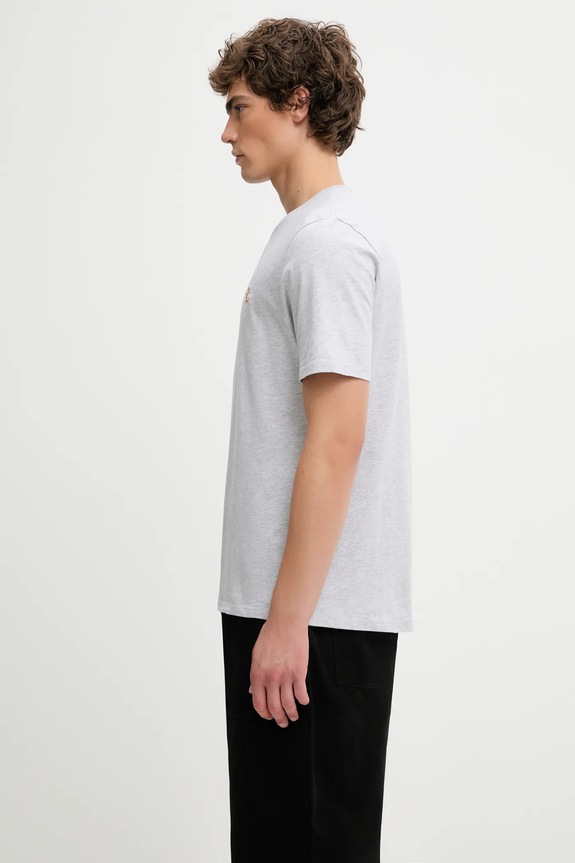 Maison Kitsuné cotton t-shirt Chillax Fox Patch Regular Tee Shirt LM00110KJ0008 gray SS25