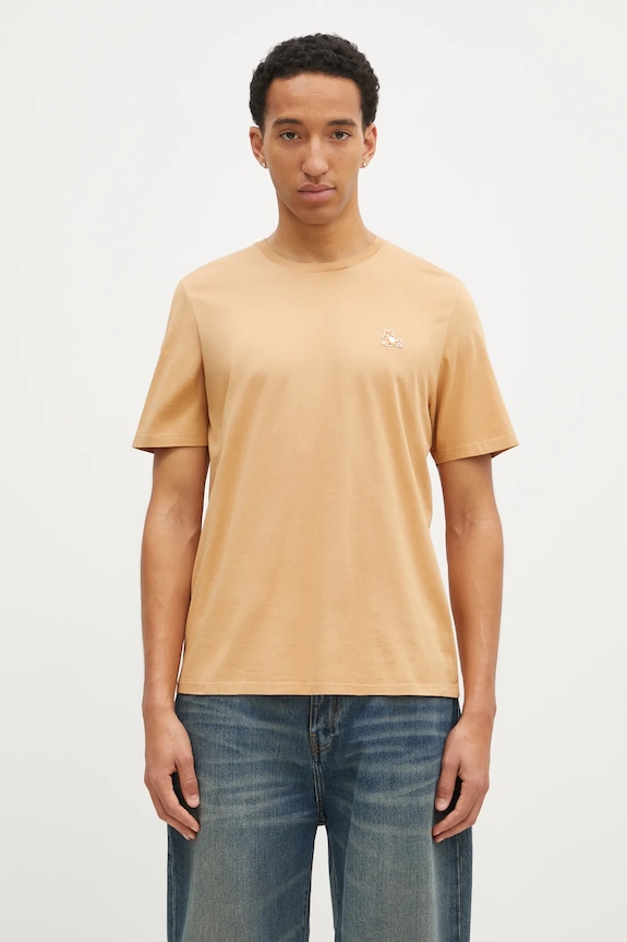Maison Kitsuné cotton t-shirt Chillax Fox Patch Regular Tee Shirt orange LM00110KJ0008