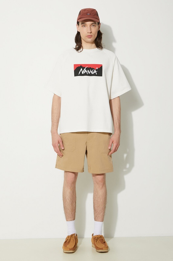Nanga t-shirt Eco Hybrid Box Logo Loose Fit Tee NW2311.1G209 biały SS24