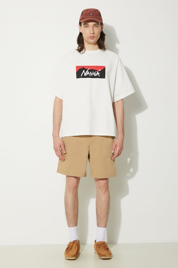 Nanga t-shirt Eco Hybrid Box Logo Loose Fit Tee NW2311.1G209 biały SS24