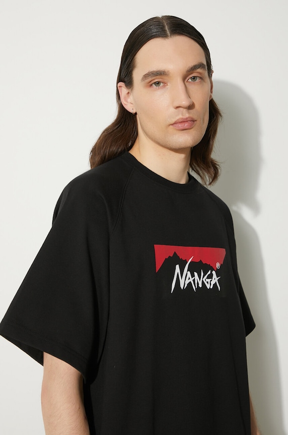 Nanga t-shirt Eco Hybrid Box Logo Loose Fit Tee pozostałe czarny NW2311.1G209