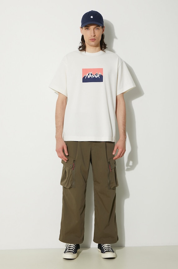 Футболка Nanga Nanga × Jerry Ukai Eco Hybrid Nanga Logo Tee NW2411.1G805.C білий SS24