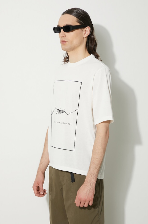 Nanga t-shirt Dry Mix Frame Logo Tee biały NW2221.1G503