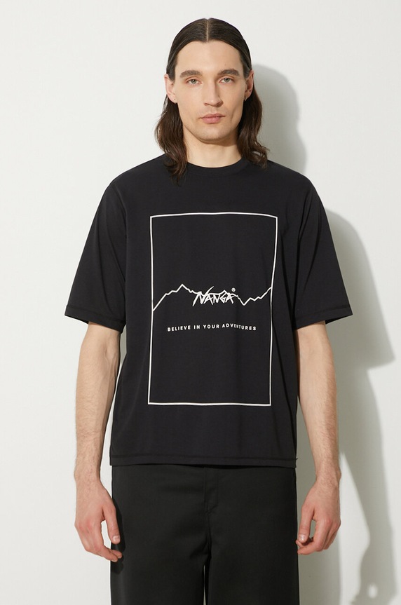Tričko Nanga Dry Mix Frame Logo Tee černá NW2221.1G503