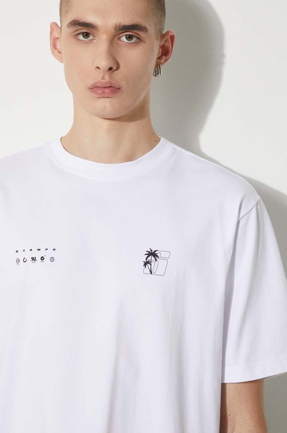 STAMPD cotton t-shirt Transit Relaxed Tee SLA.M3331TE.WHT white