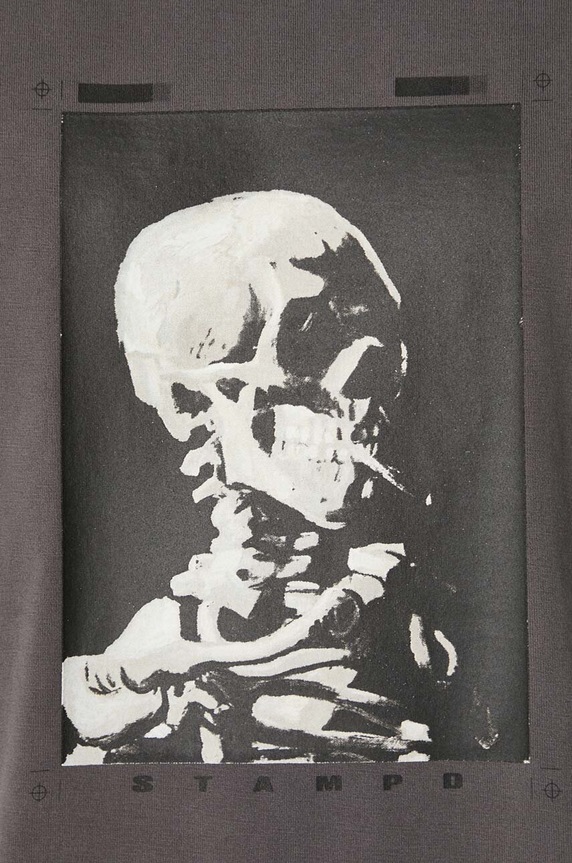 STAMPD cotton t-shirt Skeleton Garment Dye Relaxed Tee V2 SLA.M3247TE.DKG