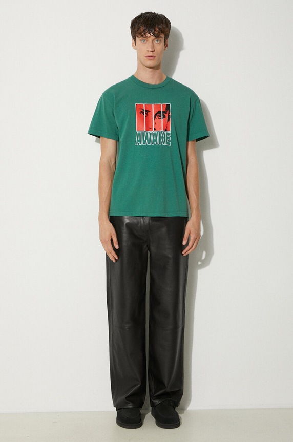 Bavlněné tričko Awake NY Vegas T Shirt SP24.TS006 zelená SS24